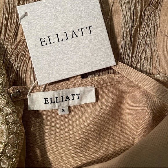 NWT Revolve Elliatt Amour Bodycon Dress. Gold/Beige. Size Small - Picture 8 of 9